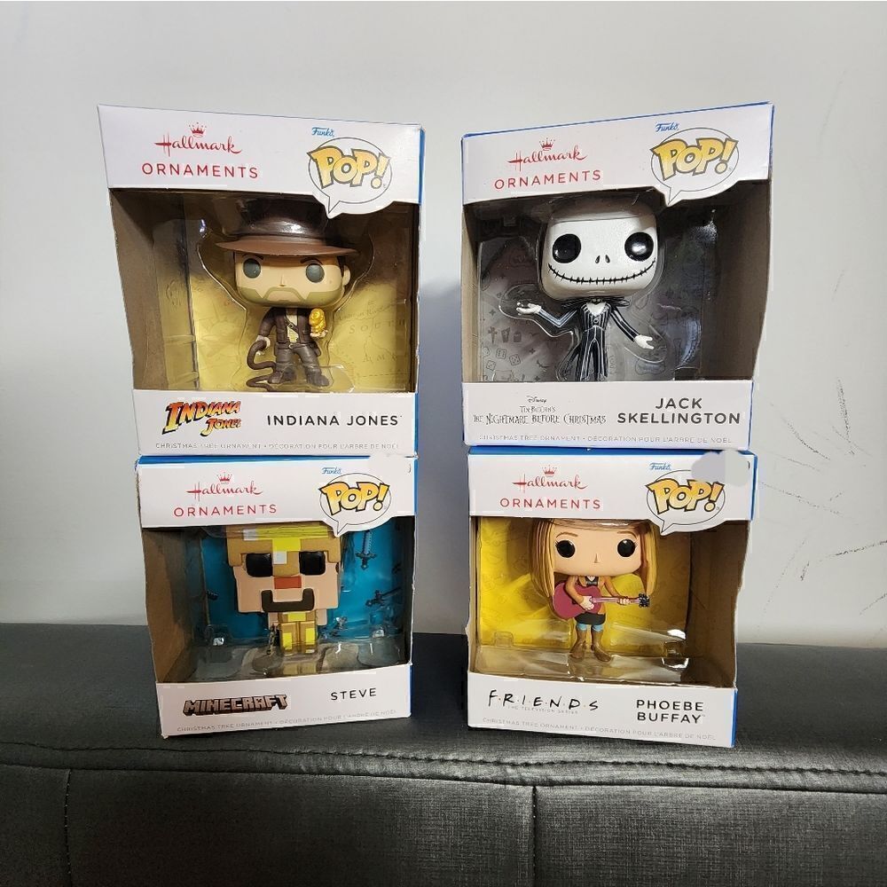 Lot of four (4) Funko Pop Ornament,  2022. New